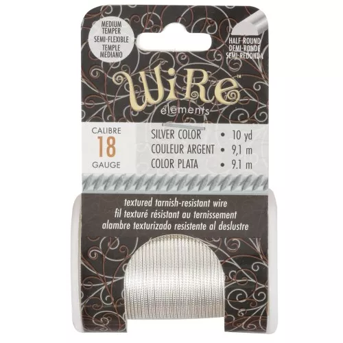 Fil de cuivre rond torsadé 1.02 mm semi dur - Argenté anti-ternissement x9.1m