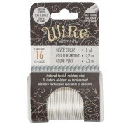 Fil de cuivre rond torsadé 1.29 mm semi dur - Argenté anti-ternissement x7.3m