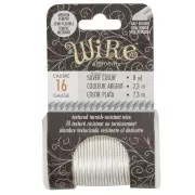 Fil de cuivre rond torsadé 1.29 mm semi dur - Argenté anti-ternissement x7.3m