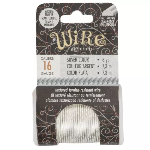 Fil de cuivre rond torsadé 1.29 mm semi dur - Argenté anti-ternissement x7.3m