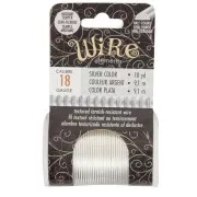 Fil de cuivre rond strié 1.02 mm semi dur - Argenté anti-ternissement x9.1m