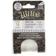 Fil de cuivre rond strié 1.29 mm semi dur - Argenté anti-ternissement x7.3m