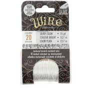 Fil de cuivre rond martelé 0.81mm semi dur - Argenté anti-ternissement x13.7m