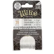 Fil de cuivre rond martelé 0.81mm semi dur - Argenté anti-ternissement x13.7m