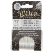 Fil de cuivre rond martelé 1.02 mm semi dur - Argenté anti-ternissement x9.1m