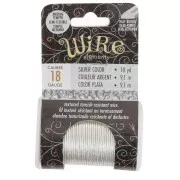 Fil de cuivre rond martelé 1.02 mm semi dur - Argenté anti-ternissement x9.1m