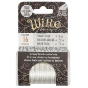 Fil de cuivre rond martelé 1.29 mm semi dur - Argenté anti-ternissement x7.3m
