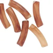 Perles tube incurvé 19x5 mm en acrylique transparent - Marron marbré x10