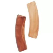 Perles tube incurvé 19x5 mm en acrylique transparent - Marron marbré x10