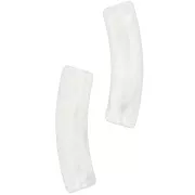 Perles tube incurvé 19x5 mm en acrylique transparent - Blanc marbré x10