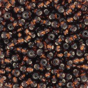 Perles rocailles Preciosa 8/0 3 mm - Dark Topaz Silver Lined x20g