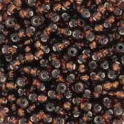 Perles rocailles Preciosa 8/0 3 mm - Dark Topaz Silver Lined x20g