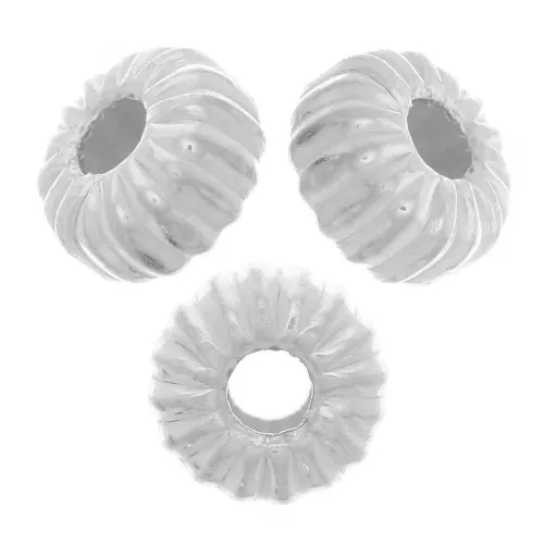 Perles rondelles striée 4 mm - Argent 925 x10