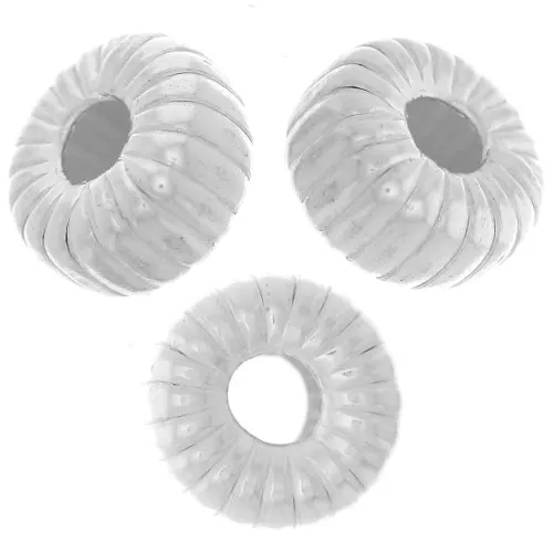 Perles rondelles striée 6 mm - Argent 925 x4