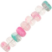 Perles rondelles 7x4 mm en acrylique transparent - Mix Rose - Vert marbré x20|raw }}