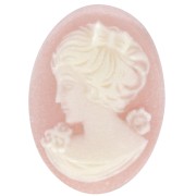 Camée résine 18x13 mm - coté gauche - Light Rose x1|raw }}