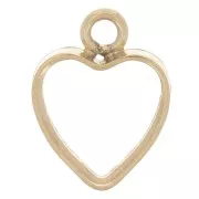 Mini breloque coeur évidé 7x5.5 mm - Gold filled (or laminé) x1