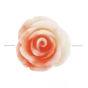 Perle fleur 20 mm en synthétique - Marbré Pêche - Crème x1
