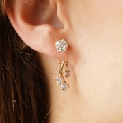 Breloque coeur 5.5x3.5 mm oxyde de Zirconium - Gold filled (or laminé) - Crystal