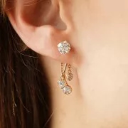 Breloque coeur 6x4 mm oxyde de Zirconium - Gold filled (or laminé) - Crystal x1