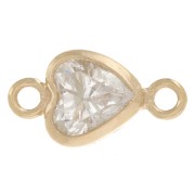 Intercalaire coeur 8x4 mm oxyde de Zirconium - Gold filled (or laminé) - Crystal|raw }}