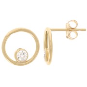 Boucles d'oreilles cercle évidé 10mm oxyde de Zirconium Gold filled (or laminé) x2|raw }}