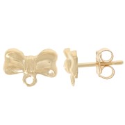 Clous d'oreilles noeud 6x9 mm avec anneau fermé - Gold filled (or laminé) x2|raw }}