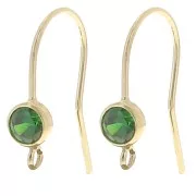 Vert - Crochet d'oreilles 16 mm et oxyde de Zirconium - Gold filled (or laminé) - Vert x2 Crochet d'oreilles 16 mm et oxyde de Zirconium - Gold filled (or laminé) - Vert x2