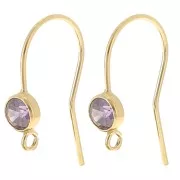 Violet - Crochet d'oreilles 16 mm et oxyde de Zirconium - Gold filled (or laminé) Violet x2 Crochet d'oreilles 16 mm et oxyde de Zirconium - Gold filled (or laminé) Violet x2