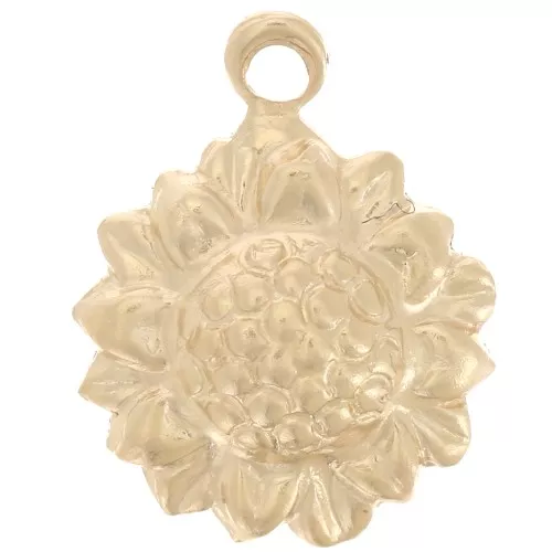 Breloque fleur tournesol 9 mm - Gold filled (or laminé) x1