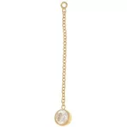 Pendentif chainette 31x4.5 mm et oxyde de Zirconium rond - Gold filled (Or laminé)