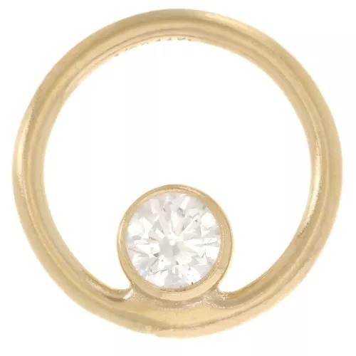 Breloque cercle évidé 10 mm - Gold filled (Or laminé) Crystal x1