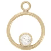 Breloque cercle évidé 10 mm avec anneau fermé - Gold filled (Or laminé) Crystal x1