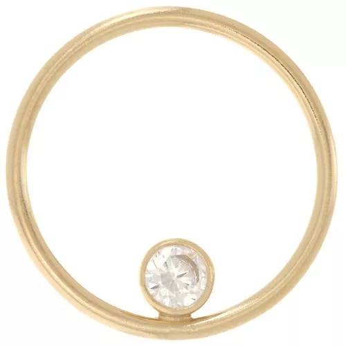 Breloque cercle évidé 15 mm - Gold filled (Or laminé) Crystal x1