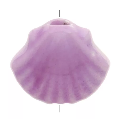 Perles coquillage en céramique 10x12 mm - Violet irisé x5
