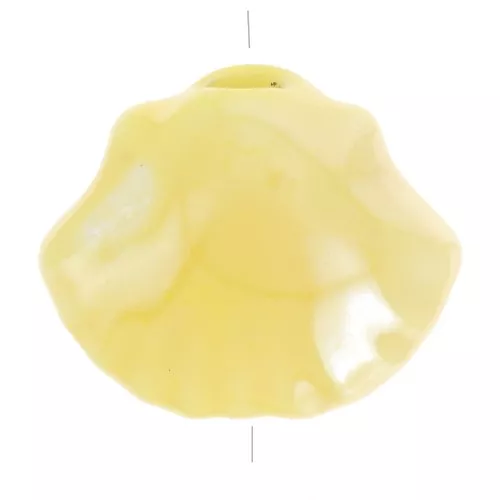 Perles coquillage en céramique 10x12 mm - Jaune irisé x5