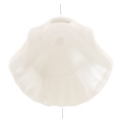 Perles coquillage en céramique 10x12 mm - Ecru irisé x5|raw }}