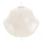 Perles coquillage en céramique 10x12 mm - Ecru irisé x5