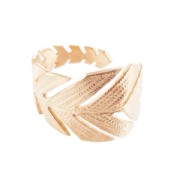 Bague feuille doré rose x1