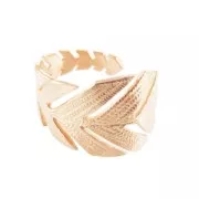 Bague feuille doré rose x1