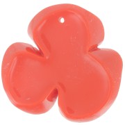 Pendentif fleur 3 pétales 42x43 mm en résine opaque - Rouge corail x1
