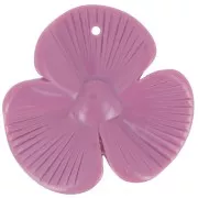 Pendentif fleur 3 pétales 42x43 mm en résine opaque - Prune x1