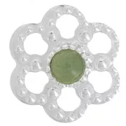 Fleur intercalaire texturée 11 mm pour cabochon 3 mm - Argent 925 x1