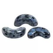 Perles en verre Arcos® par Puca® 5x10 mm - Black Stony Blue x10g