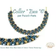 Perles en verre Arcos® par Puca® 5x10 mm - Black Stony Blue x10g