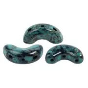 Perles en verre Arcos® par Puca® 5x10 mm - Black Stony Emerald x10g
