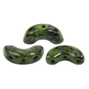 Perles en verre Arcos® par Puca® 5x10 mm - Black Stony Green x10g