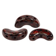 Perles en verre Arcos® par Puca® 5x10 mm - Black Stony Red x10g|raw }}