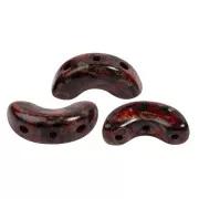 Perles en verre Arcos® par Puca® 5x10 mm - Black Stony Red x10g
