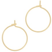 Créoles fines à décorer 18 mm - Fil 0.8 mm - Doré à l'or fin x20